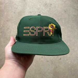 Vintage Espirit grow peace green twill SnapBack hat cap OSFA